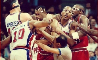 M.Jordanas prisipažino: nekenčiu "Pistons" iki šiol, jie fiziškai mus sumušdavo