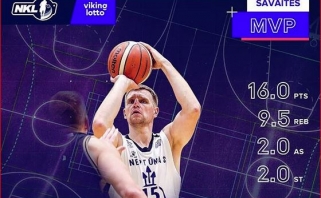 Vyriausias NKL žaidėjas V.Šarakauskas - savaitės MVP