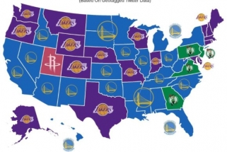 Sudarytas nekenčiamiausių NBA komandų žemėlapis