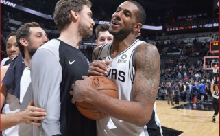 Įsimintina "Spurs" ir "Thunder" akistata: du pratęsimai bei daugiau nei pusšimtis "centro" taškų