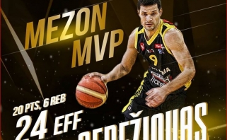 T.Sebežiovas Mezon NKL aštuntfinalį baigė dar vienu MVP titulu