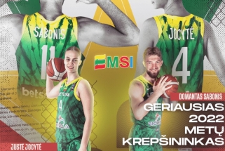 Sabonis ir Jocytė – geriausi 2022-ųjų Lietuvos krepšininkai
