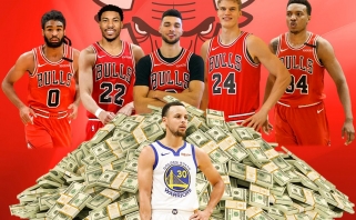 S.Curry uždirba daugiau nei visi Karnišovo vadovaujamo "Bulls" starto penketo žaidėjai
